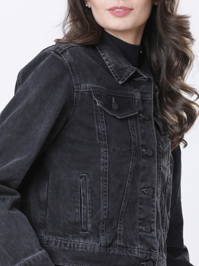 Tokyo Talkies Women Grey Denim  Jackets 