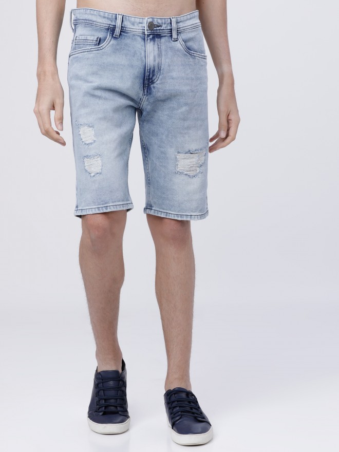 Highlander Men Blue Slim Fit Denim s Shorts 