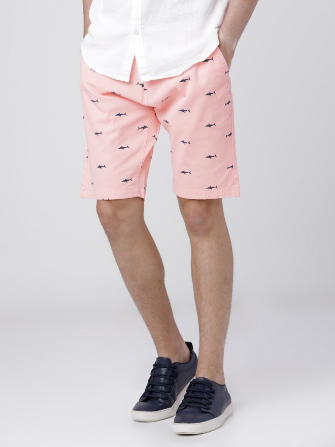 Highlander Men Pink Slim Fit Chino s Shorts 