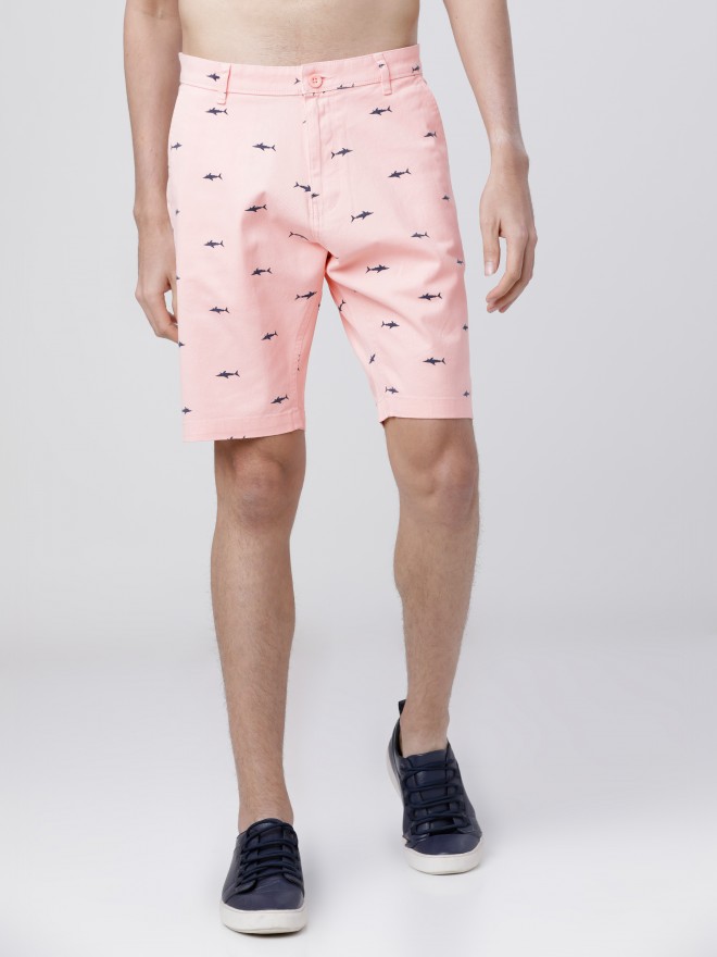 Highlander Men Pink Slim Fit Chino s Shorts 