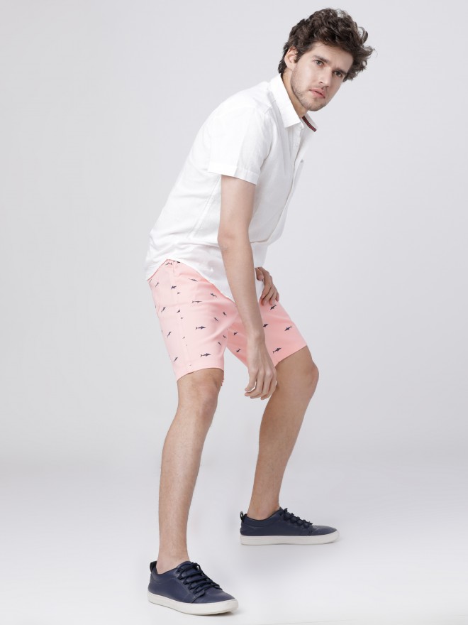 Highlander Men Pink Slim Fit Chino s Shorts 