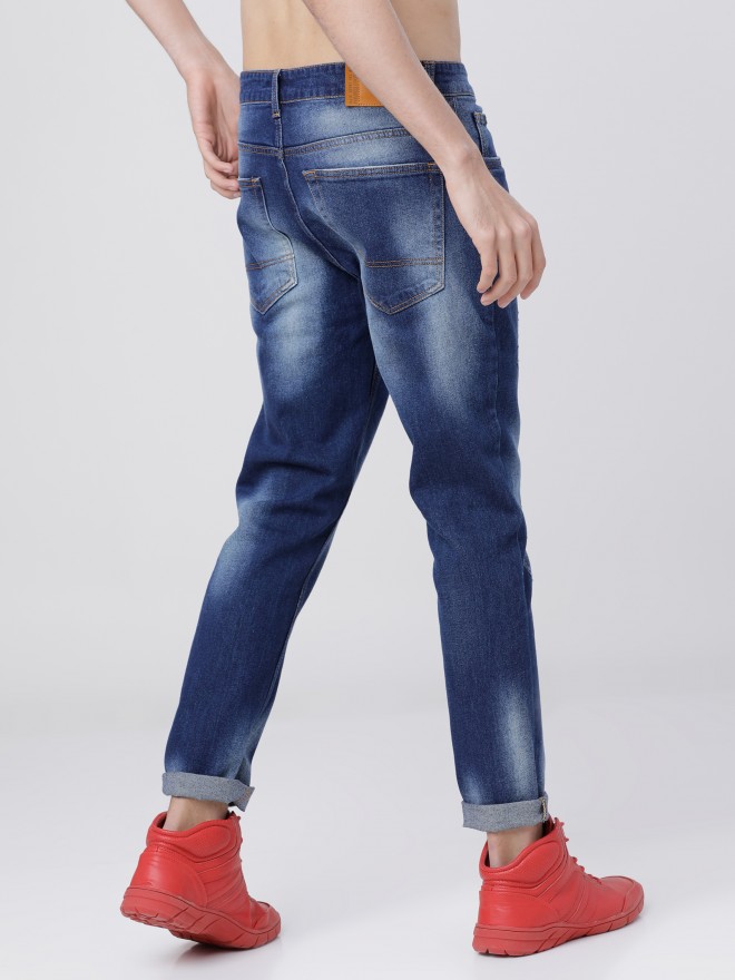 highlander tapered fit men blue jeans