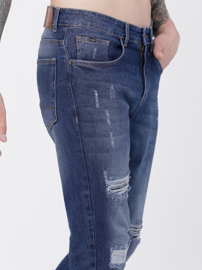 highlander tapered fit men blue jeans