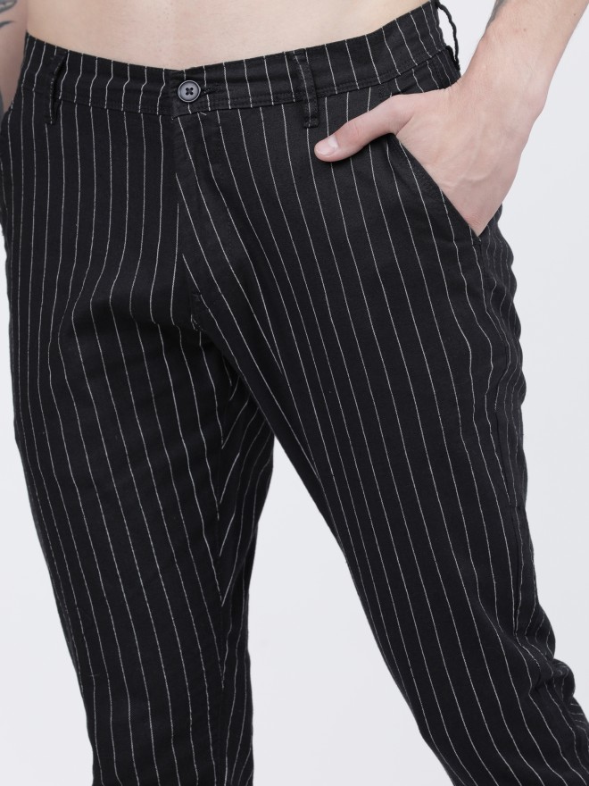 A Designer Black Pinned Stripe Pants For Your Own DNA! Buy today | Le Réussi