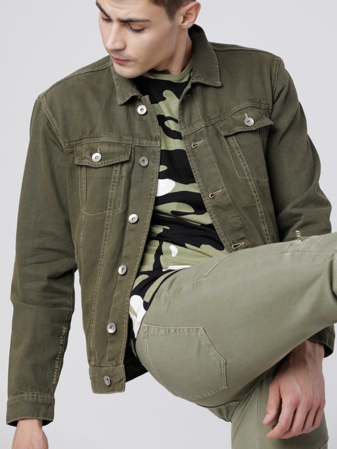 olive trucker jacket