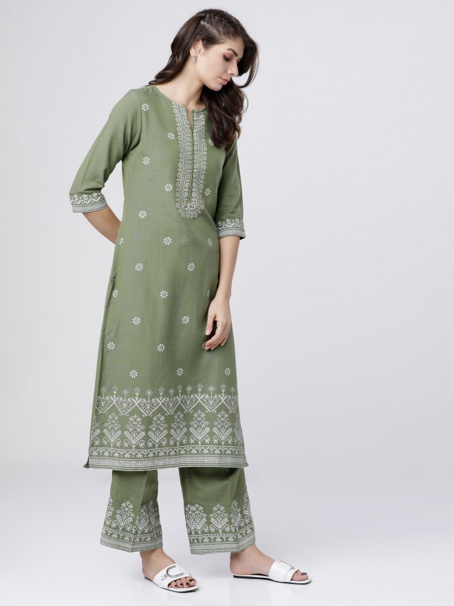 Buy White Hem Design Cotton Palazzos Online at Rs.713