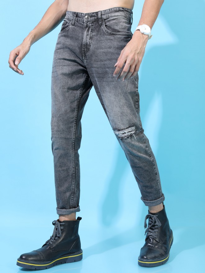 Buy Highlander Grey Skinny Fit Highly Distressed Stretchable Jeans
