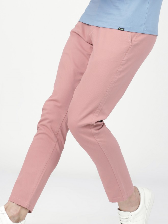Buy Henry  Smith Pink Stretch Washed Mens Chino Pants at Amazonin