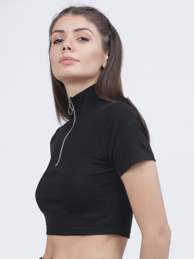 Buy Tokyo Talkies Black High Neck Short Sleeve Top for Women Online at  Rs.244 - Ketch