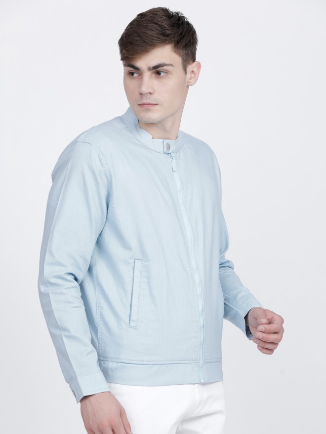 Off White,Sky Blue Colour Mens Kurta Pajama Jacket.