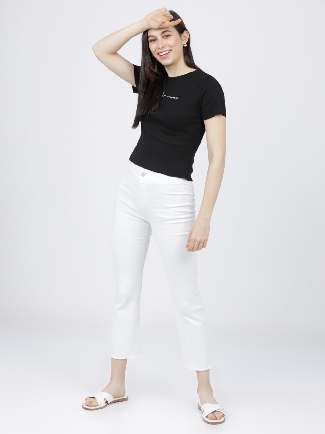 Tokyo Talkies Women Black Printed Regular Tops 