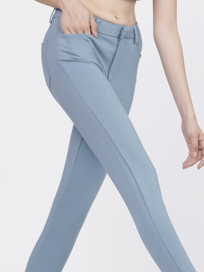 Buy Go Colors Women Dusty Solid Super Stretch Jeggings - Blue Online
