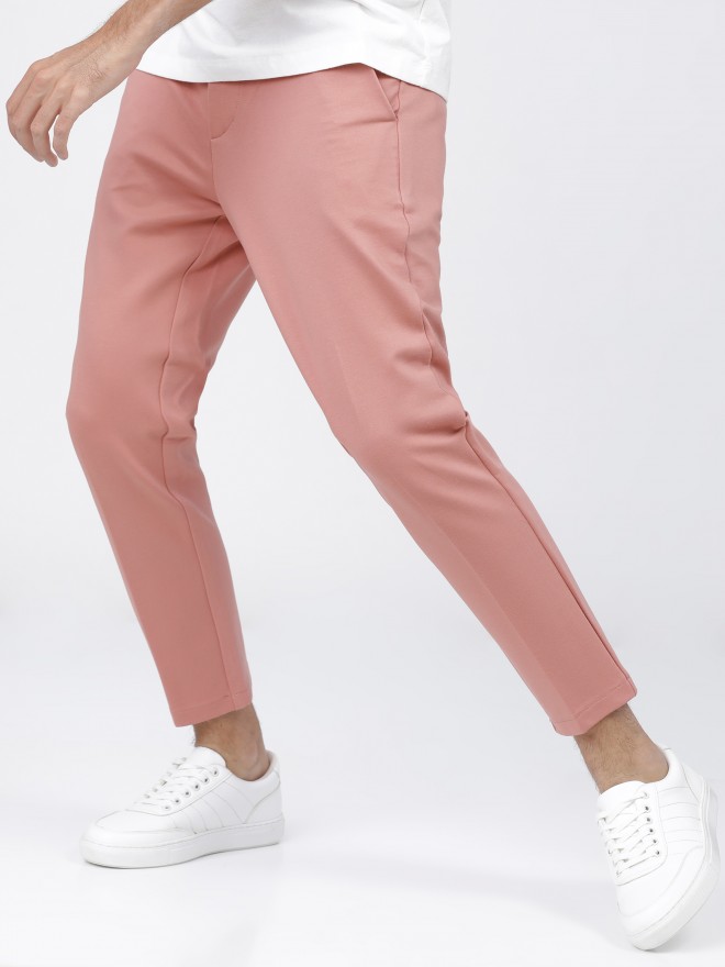 Buy now mens pink regular fit clean look Trousers  Single by Ranbir  kapoor  SCTR0711CF