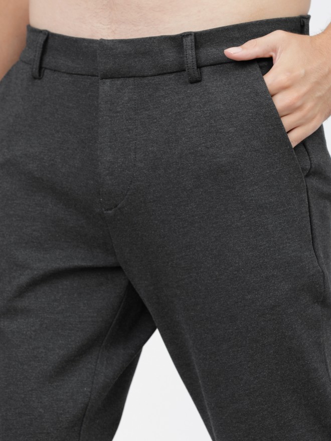 Arrow Western Bottoms  Buy Arrow Men Charcoal Flat Front Check Formal  Trousers Online  Nykaa Fashion