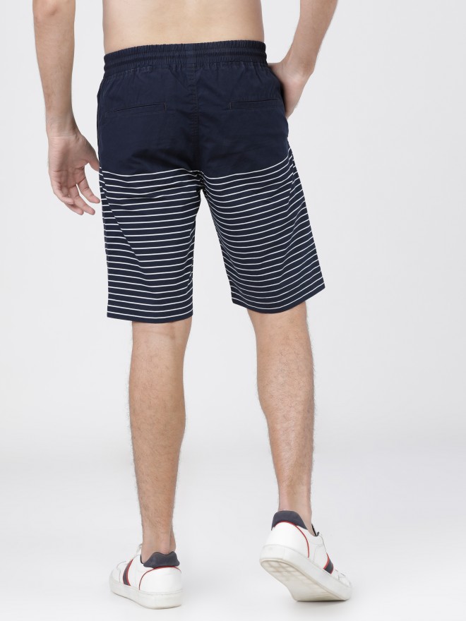 Highlander Men Navy Blue Slim Fit Regular s Shorts 