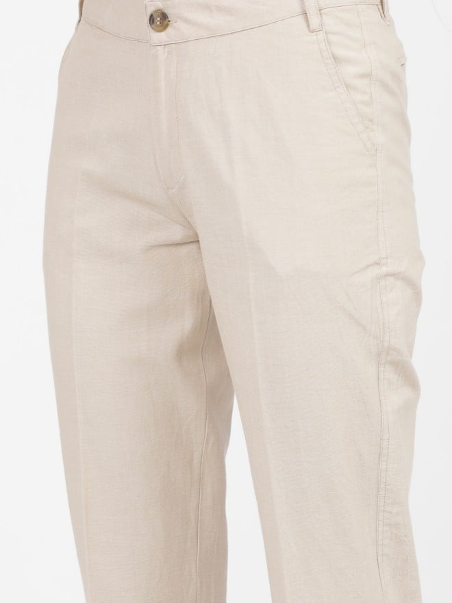 Chinos Narrow And Plain Cotton Plated Trousers Size 28 38