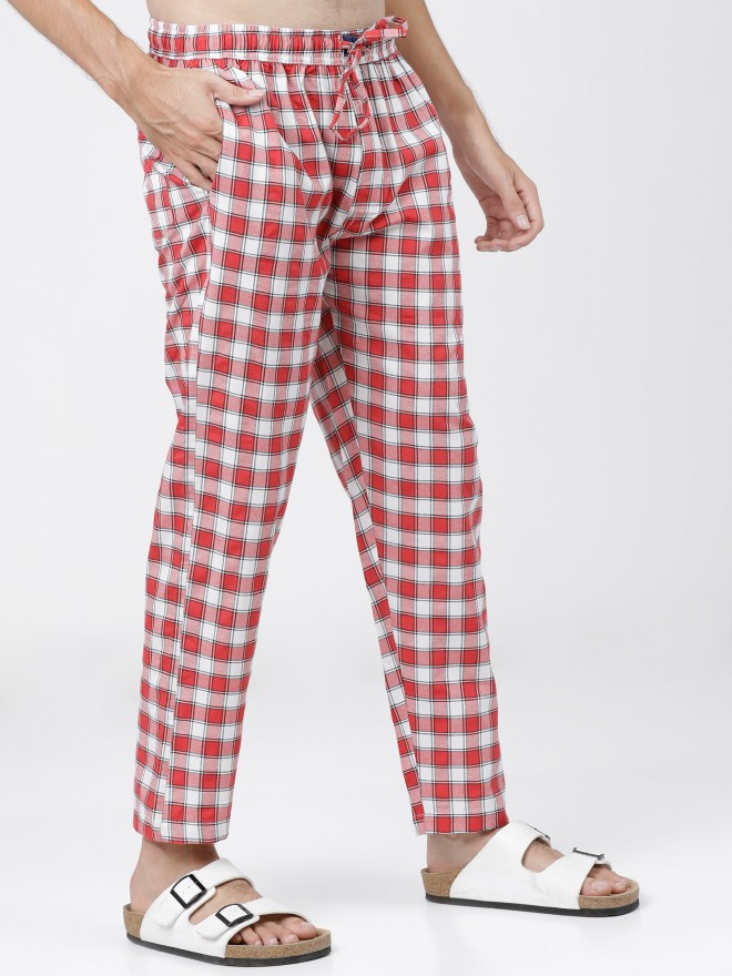 Buy Red  white checkered pants Designer Wear  Ensemble
