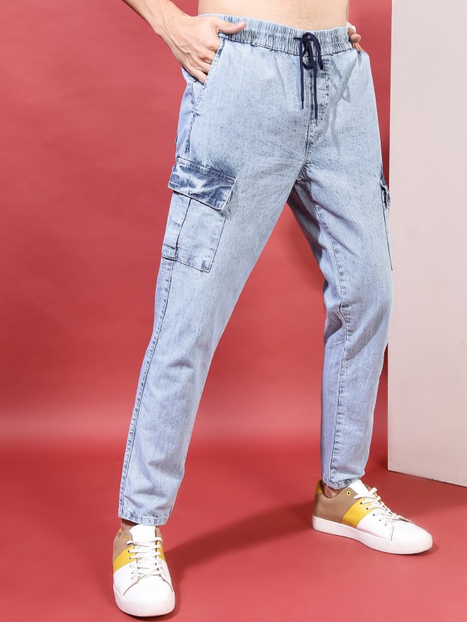 Buy Highlander Light Blue Tapered Fit Mildly Distressed Stretchable Jeans  for Men Online at Rs.770 - Ketch
