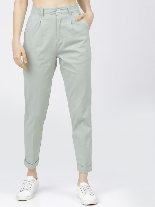 Buy Tokyo Talkies Mint Taperd Fit Trouser for Women Online at Rs.669 ...