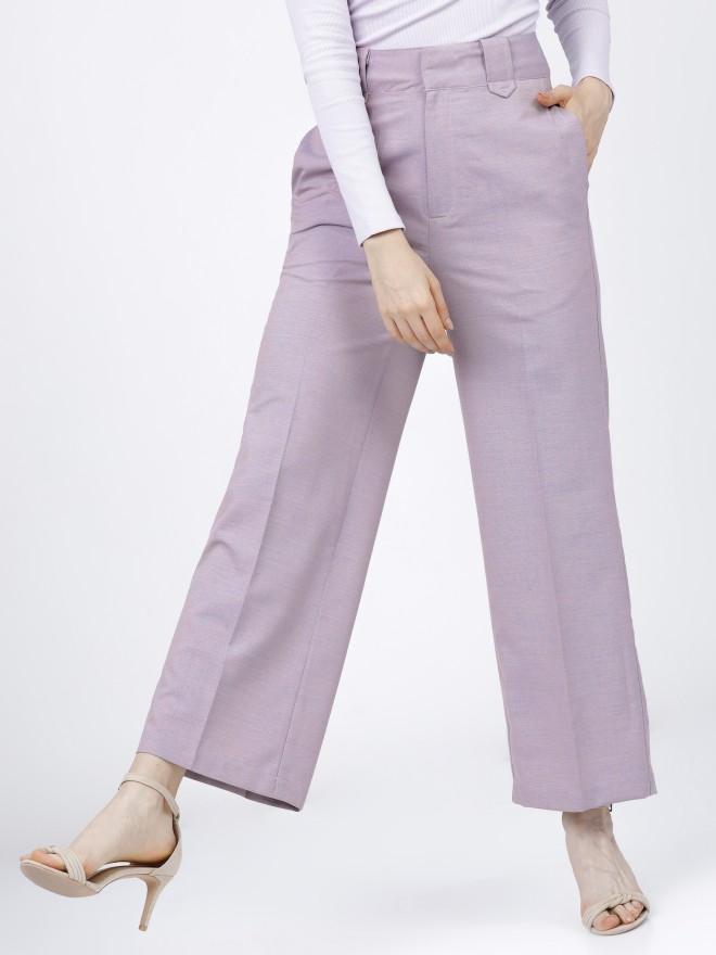 Madame Tara Sutaria Lavender Bootcut Trousers  Buy COLOR Purple Trouser  Online for  Glamly