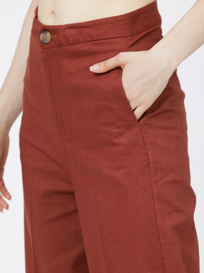 KASSUALLY Trousers And Pants  Buy KASSUALLY Brown Plus Size Trousers  Online  Nykaa Fashion