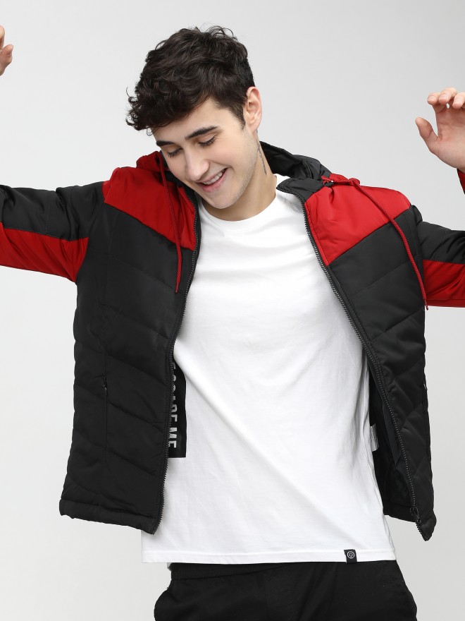 Black and red 2024 puffer jacket mens