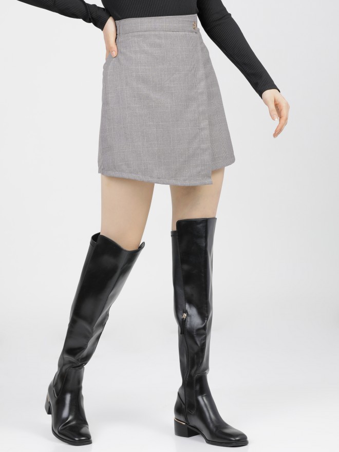 Buy Tokyo Talkies Grey Mock Wrap Skirt for Women Online at Rs.375 - Ketch