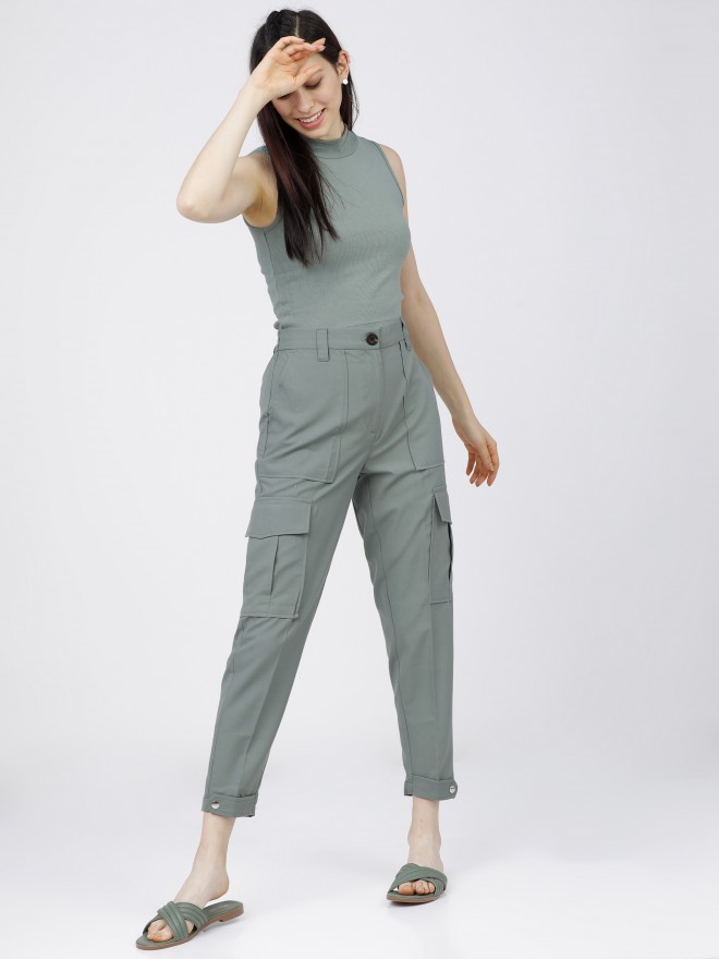 HUGO - Relaxed-fit cargo trousers in stretch cotton