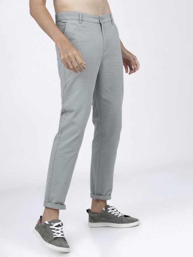 Buy Roadster Men Grey Slim Fit Solid Casual Chinos  Trousers for Men  2167365  Myntra