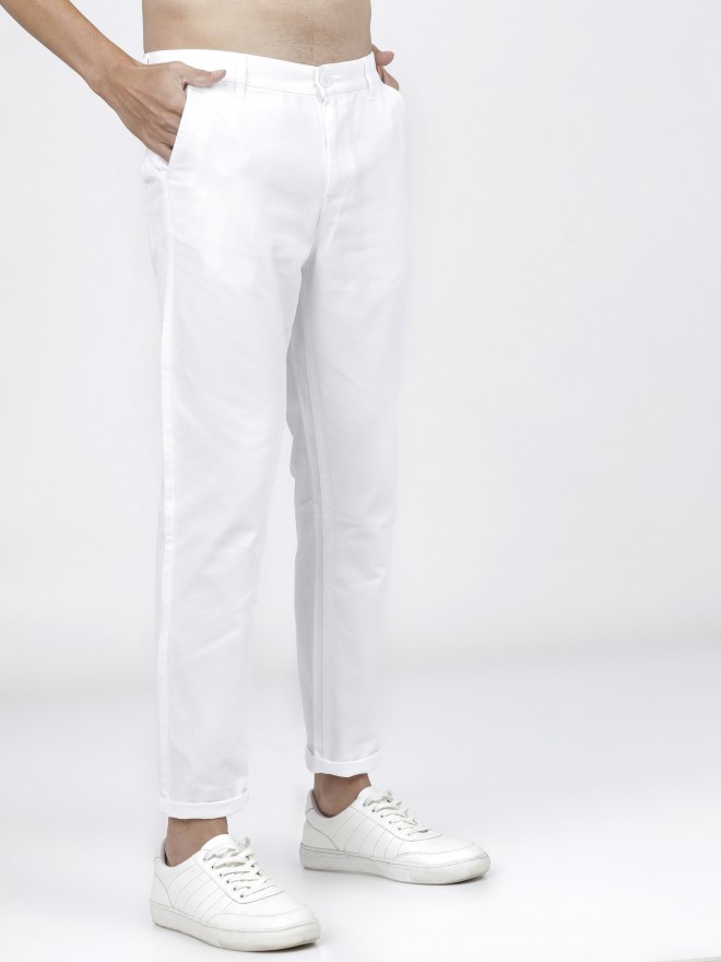 Buy Ketch Bright White Slim Fit Chinos Trouser for Men Online at Rs.609 ...