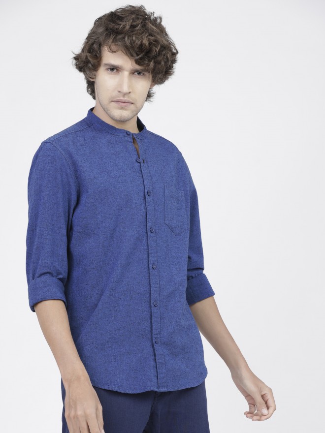 Ketch Men Blue Solid Slim Fit Casual Shirts 