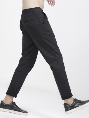 Women Solid Black Chinos Trousers