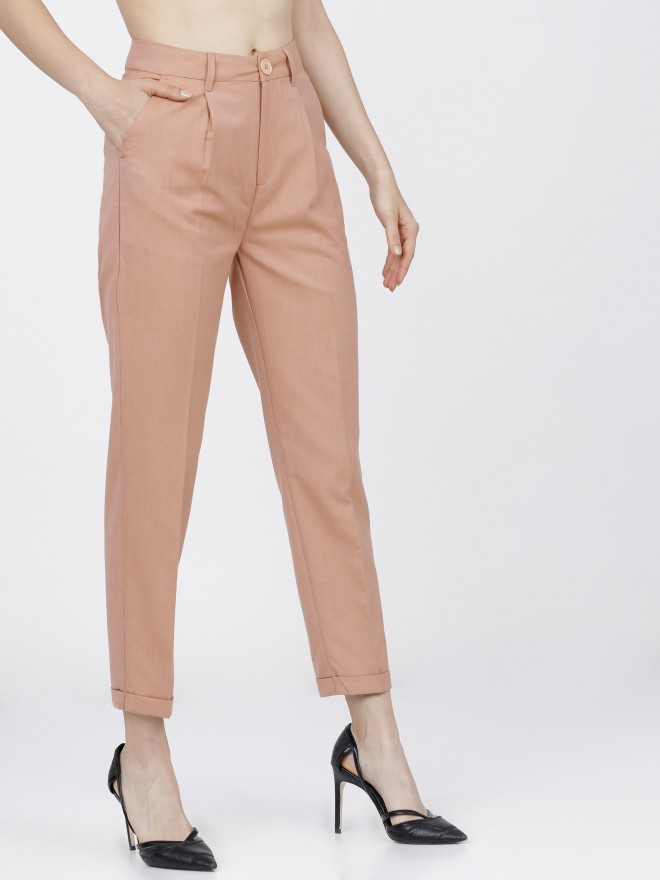 Cream Cropped Trousers | Roman UK