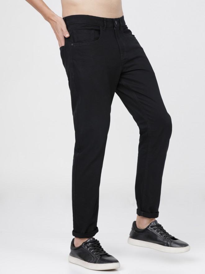 Buy Threadbare Black Tie Waist PU Faux Leather Tapered Trousers from Next  USA