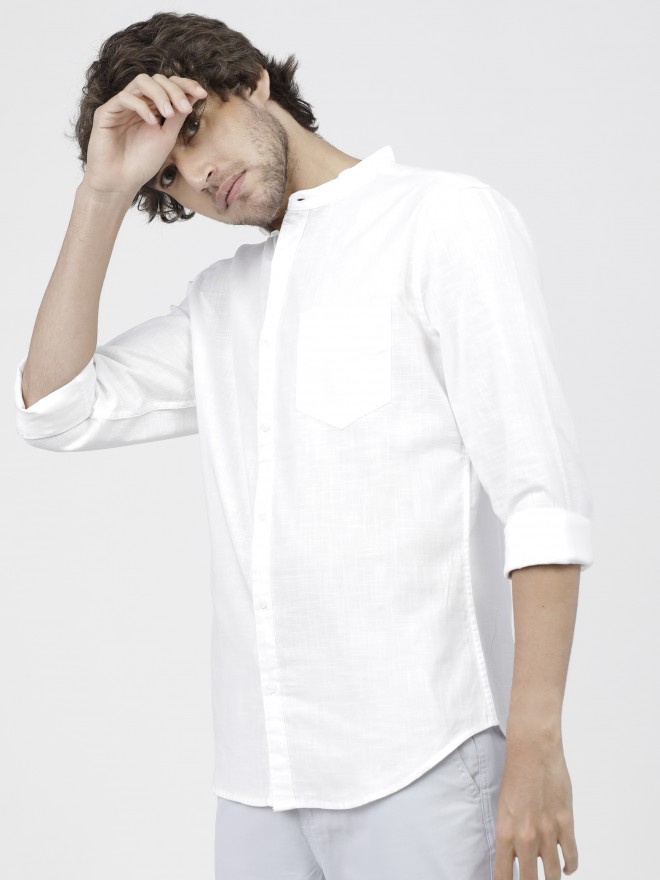 Buy Ketch White Slim Fit Solid Casual Shirt for Men Online at Rs.501 ...