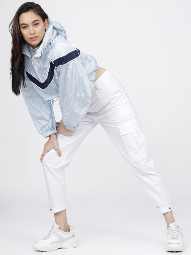White High Waist Tapered Trousers  New Look