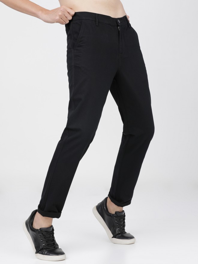 Buy Ketch Jet Black Slim Fit Chinos Trouser for Men Online at Rs.609 ...