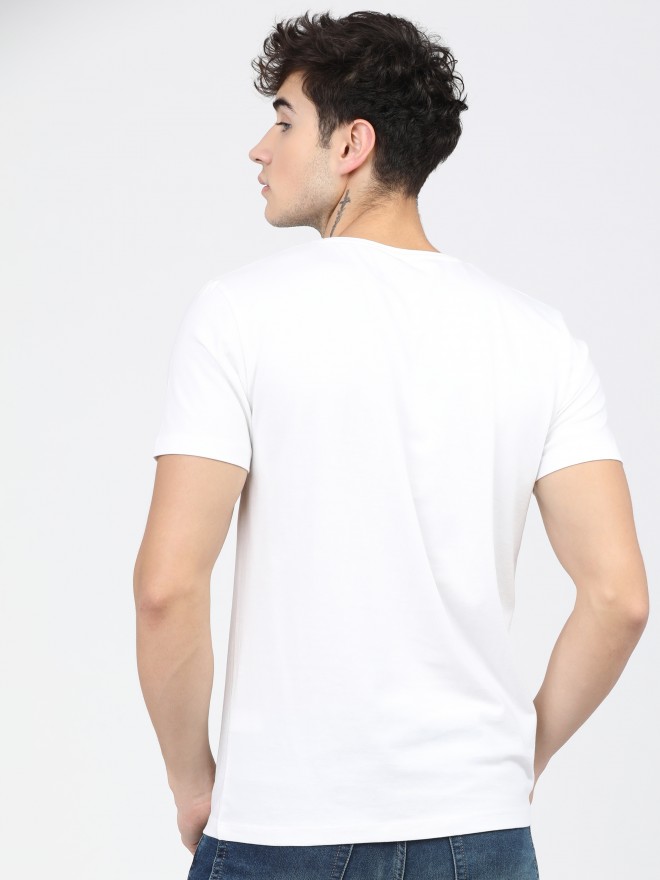 Locomotive Men White Printed Round Neck T-Shirts 