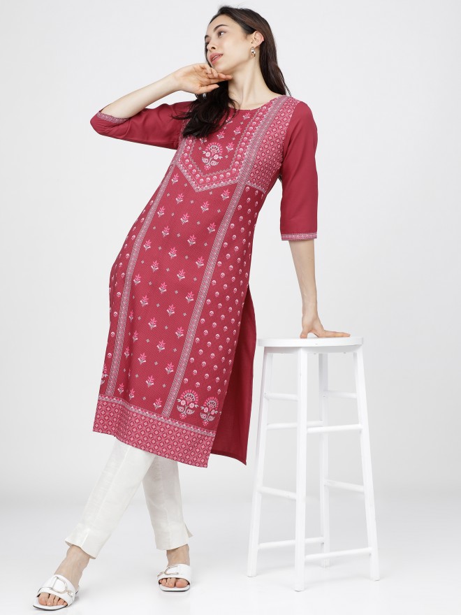 Buy Parnavi Women Green Cotton Straight Kurti Online at Best Prices in  India - JioMart.