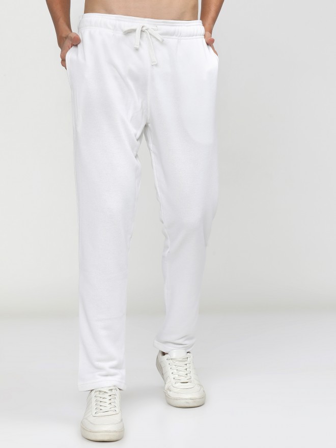 Highlander Men White Slim Fit Track Pants 