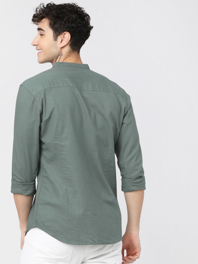Buy Ketch Green Slim Fit Solid Casual Shirt for Men Online at Rs.469 ...