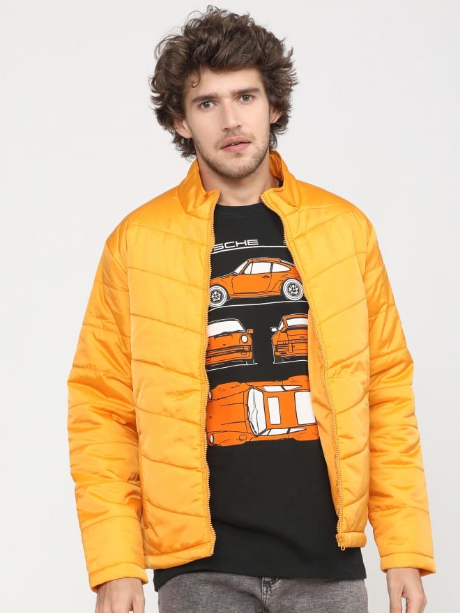 Mustard colour puffer outlet jacket