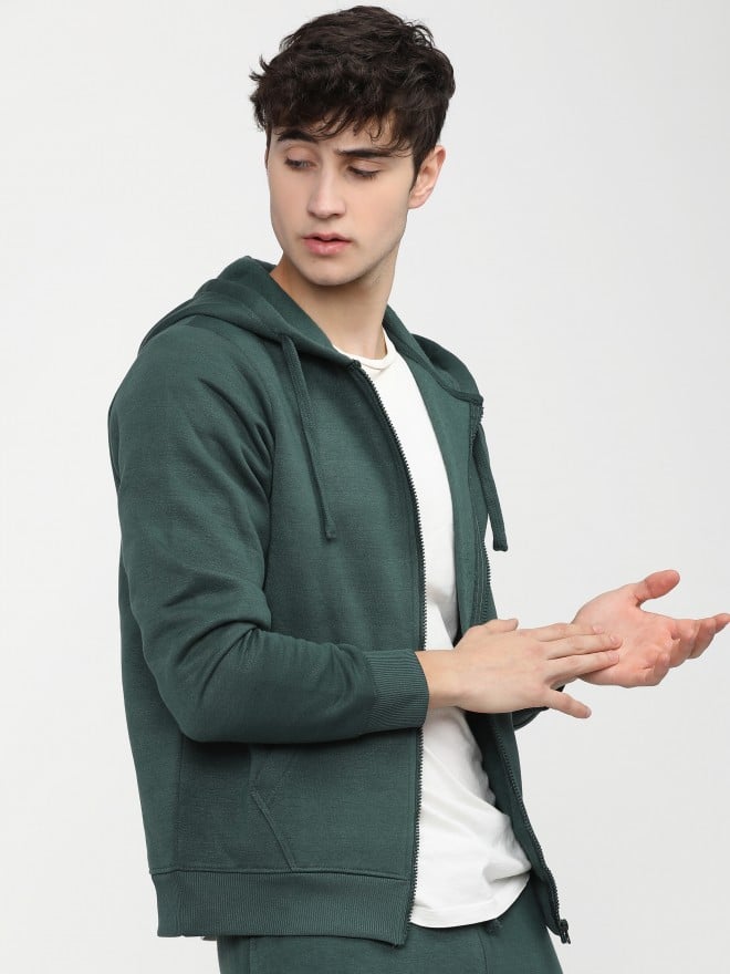 Mens green cheap zip hoodie