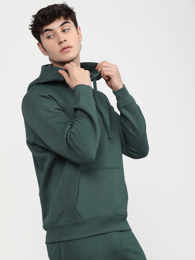 Buy Highlander Green Hooded Long Sleeve Pullover Sweat Shirt for Men ...