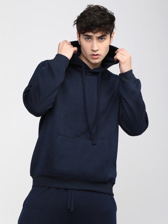 Highlander Men Navy Blue Hood Pullover Sweatshirts 