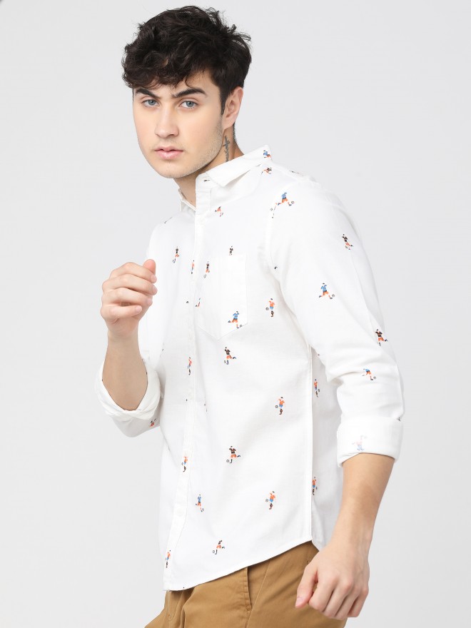 Buy Ketch White Slim Fit Printed Casual Shirt for Men Online at Rs.517 ...