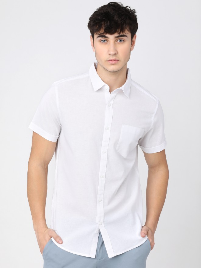 Buy Ketch White Slim Fit Solid Casual Shirt for Men Online at Rs.429 ...
