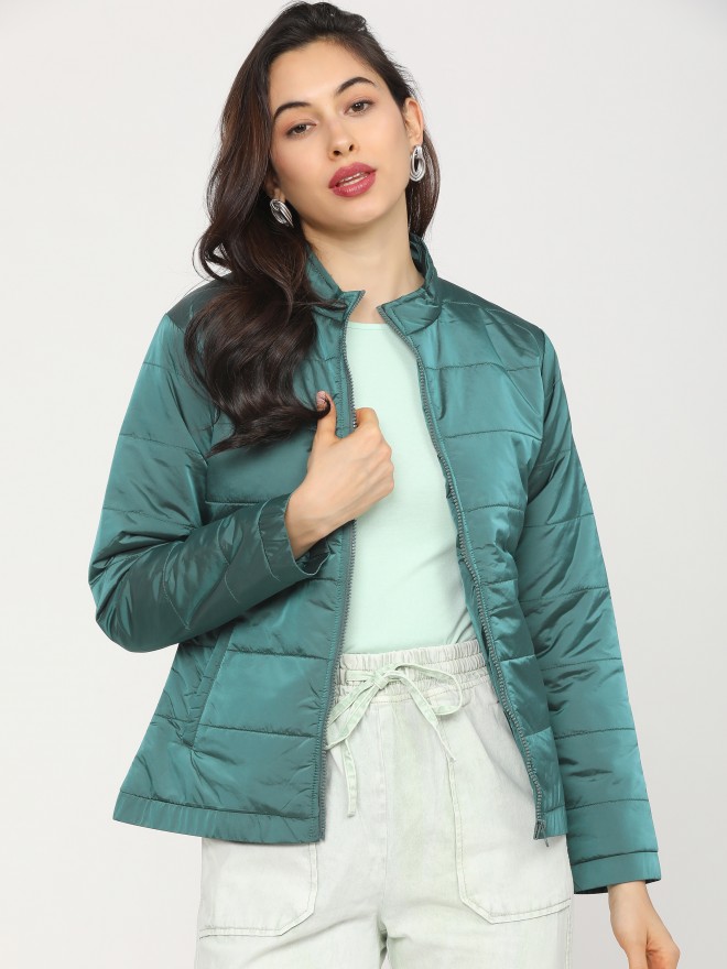 Buy Tokyo Talkies Green Polyester Puffer Jacket for Women Online at Rs ...