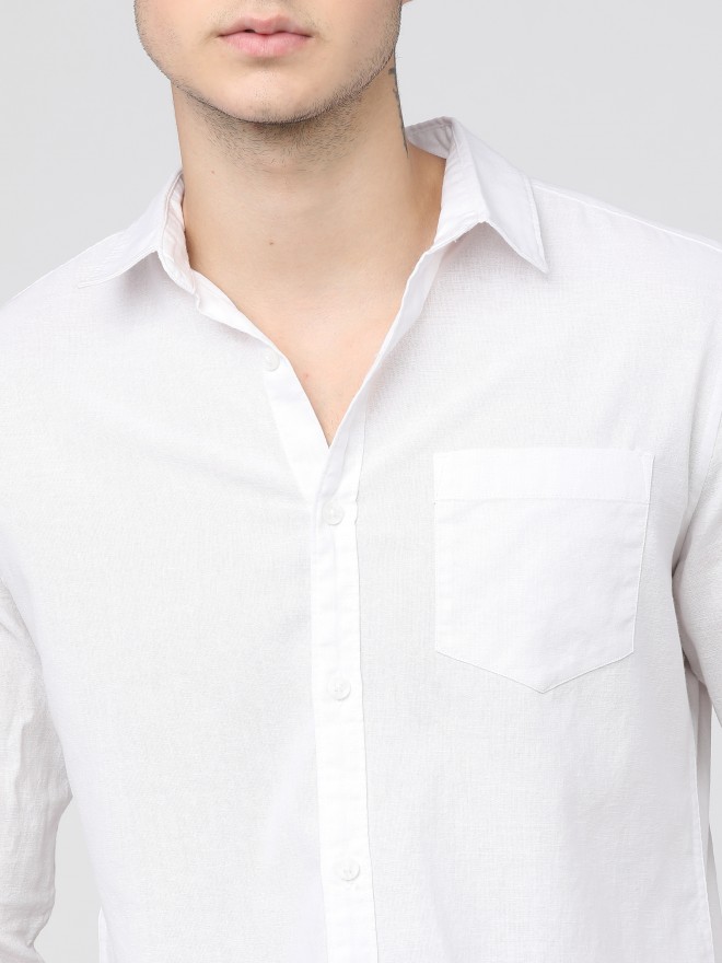 Buy Ketch White Slim Fit Solid Casual Shirt for Men Online at Rs.529 ...