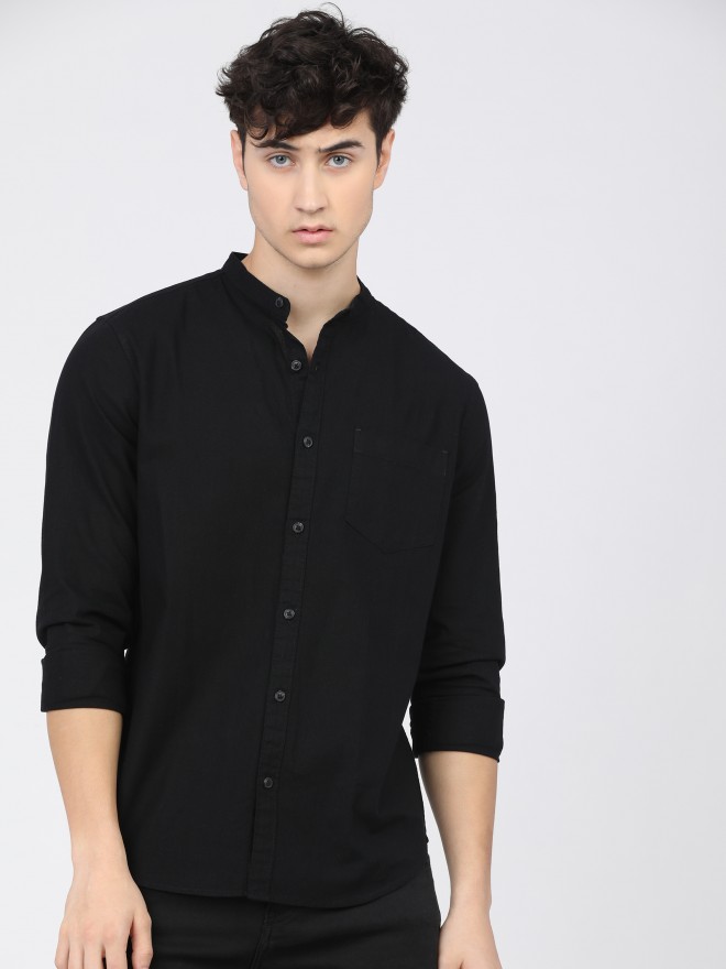Buy Ketch Black Slim Fit Solid Casual Shirt for Men Online at Rs.509 ...